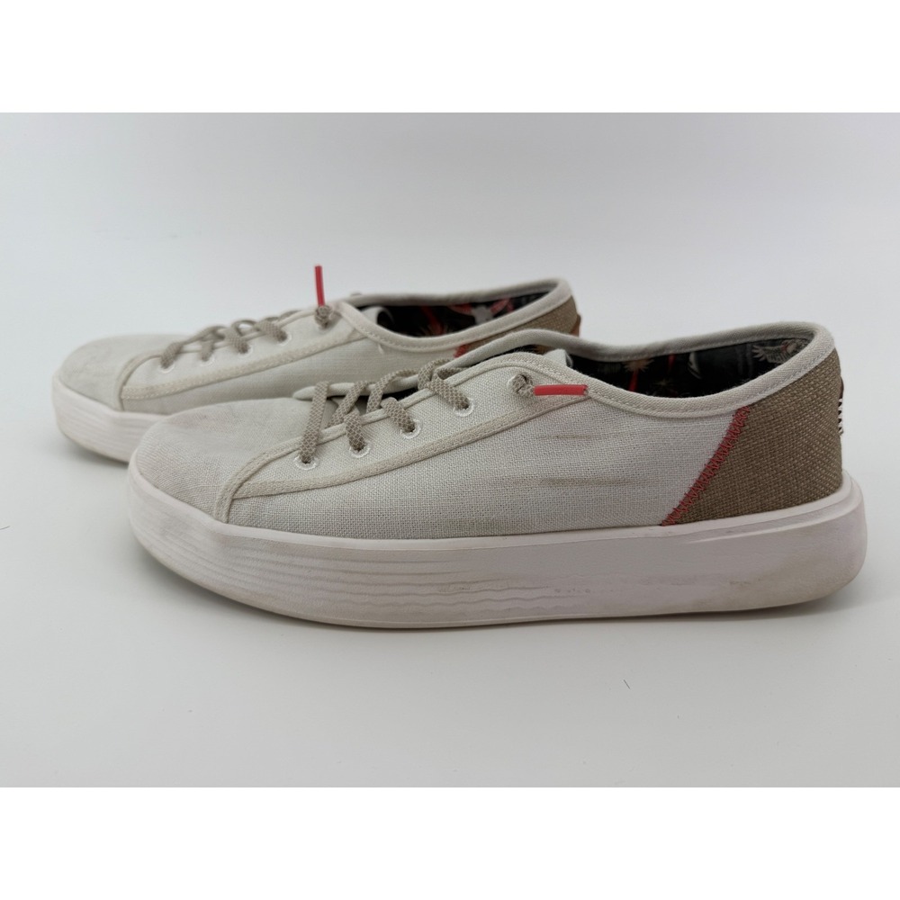 Hey Dude Cody W Craft Women W9 Cream Tan Canvas Low Top Slip On Sneakers - Picture 5 of 8
